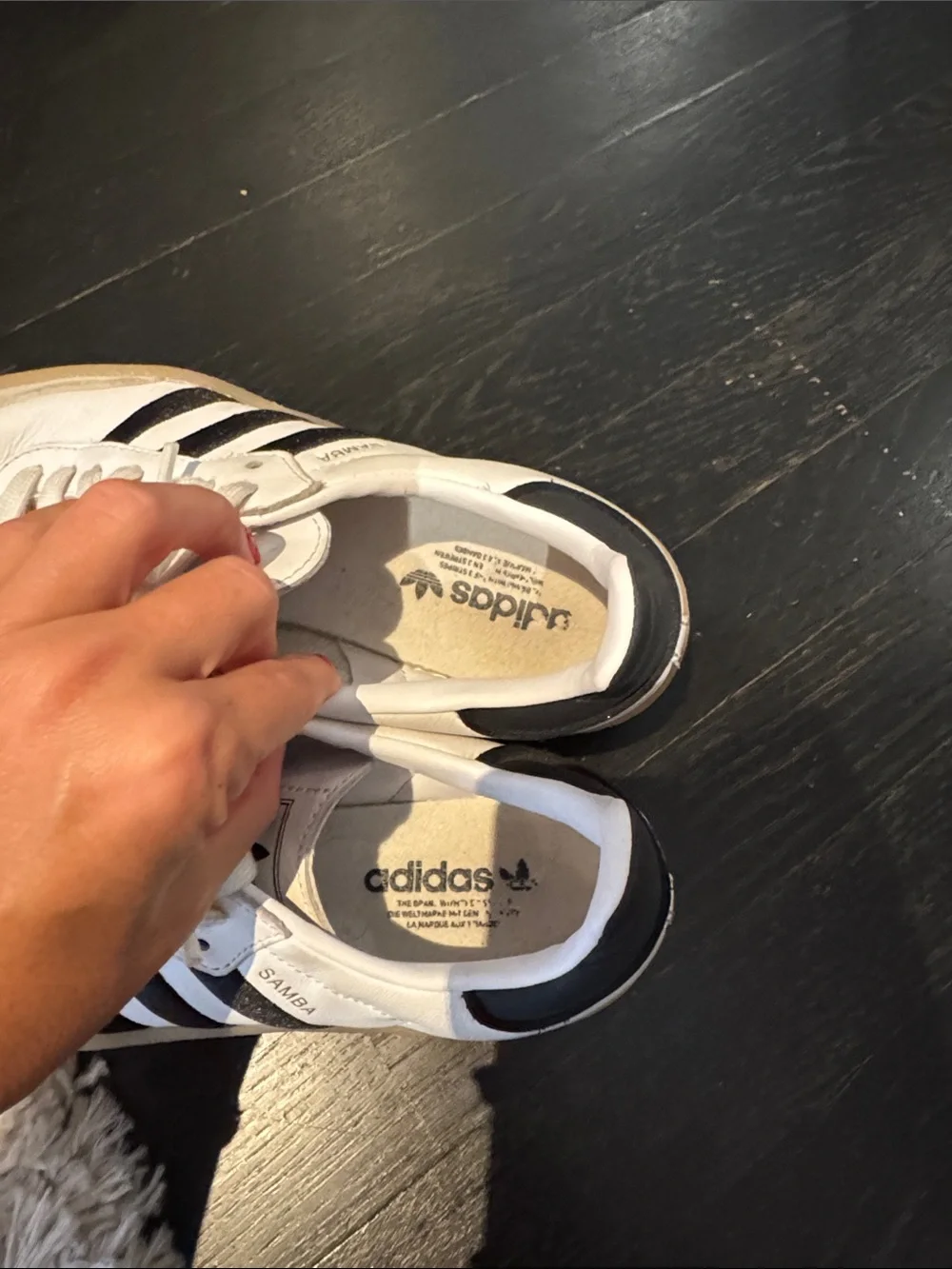 adidas Women's Sambae Shoes in White, Black and Gum